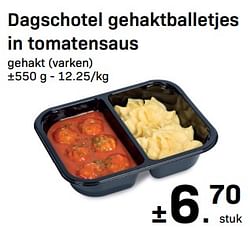 Dagschotel gehaktballetjes in tomatensaus