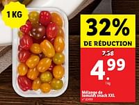 Promotions Mélange de tomates snack xxl - Produit maison - Lidl - Valide de 18/09/2024 à 24/09/2024 chez Lidl