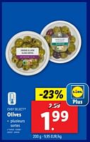 Promotions Olives - Chef select & you - Valide de 18/09/2024 à 24/09/2024 chez Lidl