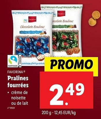 Promotions Pralines fourrées - Favorina - Valide de 18/09/2024 à 24/09/2024 chez Lidl