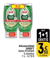 Promoties Afwasmiddel dreft max power - Dreft - Geldig van 17/09/2024 tot 23/09/2024 bij Cora