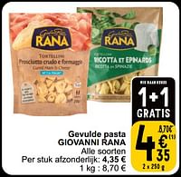 Promoties Gevulde pasta giovanni rana - Giovanni rana - Geldig van 17/09/2024 tot 23/09/2024 bij Cora