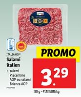 Promotions Salami italien - Italiamo - Valide de 18/09/2024 à 24/09/2024 chez Lidl