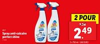 Promotions Spray anti-calcaire perfect shine - W5 - Valide de 18/09/2024 à 24/09/2024 chez Lidl