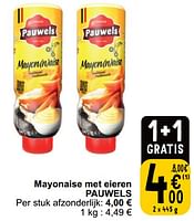 Promoties Mayonaise met eieren pauwels - Pauwels - Geldig van 17/09/2024 tot 23/09/2024 bij Cora