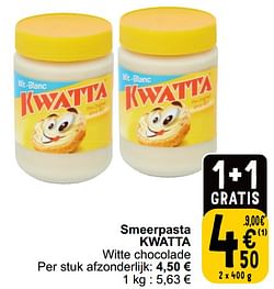 Smeerpasta kwatta witte chocolade