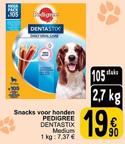 Snacks voor honden pedigree dentastix medium