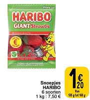 Promoties Snoepjes haribo - Haribo - Geldig van 17/09/2024 tot 23/09/2024 bij Cora