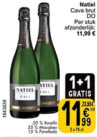 Promoties Natiel cava brut do - Schuimwijnen - Geldig van 17/09/2024 tot 23/09/2024 bij Cora