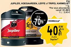 Fût jupiler, hoegaarden, leffe of tripel karmeliet