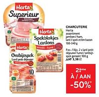 Promotions Charcuterie herta lard petit déjeuner fumé - Herta - Valide de 11/09/2024 à 24/09/2024 chez Alvo