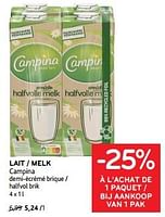 Promotions Lait campina - Campina - Valide de 11/09/2024 à 24/09/2024 chez Alvo