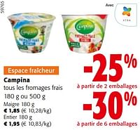 Promotions Campina tous les fromages frais - Campina - Valide de 11/09/2024 à 24/09/2024 chez Colruyt