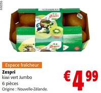 Promotions Zespri kiwi vert jumbo - Zespri - Valide de 11/09/2024 à 24/09/2024 chez Colruyt