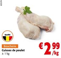 Promotions Cuisses de poulet - Produit maison - Colruyt - Valide de 11/09/2024 à 24/09/2024 chez Colruyt