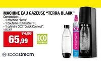 Promotions Sodastream machine eau gazeuse terra black - Sodastream - Valide de 11/09/2024 à 22/09/2024 chez Hubo