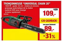 Promotions Bosch tronçonneuse universal chain 35 - Bosch - Valide de 11/09/2024 à 22/09/2024 chez Hubo