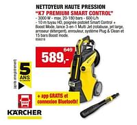 Promotions Kärcher nettoyeur haute pression k7 premium smart control - Kärcher - Valide de 11/09/2024 à 22/09/2024 chez Hubo