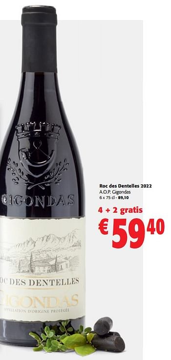 Promotions Roc des dentelles 2022 a.o.p. gigondas - Vins rouges - Valide de 11/09/2024 à 24/09/2024 chez Colruyt