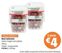 Promotions Boni selection raisins rouges sans pépins - Boni - Valide de 11/09/2024 à 24/09/2024 chez Colruyt