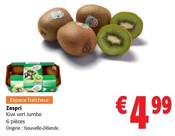 Promotions Zespri kiwi vert jumbo - Zespri - Valide de 11/09/2024 à 24/09/2024 chez Colruyt