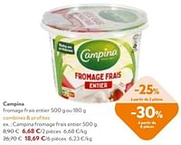 Promotions Campina fromage frais entier - Campina - Valide de 11/09/2024 à 24/09/2024 chez OKay