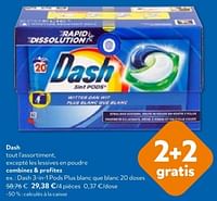 Promotions Dash 3-in-1 pods plus blanc que blanc - Dash - Valide de 11/09/2024 à 24/09/2024 chez OKay