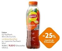 Promotions Lipton ice tea peach - Lipton - Valide de 11/09/2024 à 24/09/2024 chez OKay