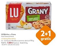 Promotions Lu grany moelleux pomme-abricot - Lu - Valide de 11/09/2024 à 24/09/2024 chez OKay