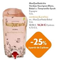 Promotions Masquenada bobal - Vins rosé - Valide de 11/09/2024 à 24/09/2024 chez OKay