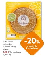 Promotions Petit baron crépes bio - Petit Baron - Valide de 11/09/2024 à 24/09/2024 chez OKay