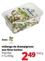 Promotions Mélange de champignons aux fines herbes pays-bas - Produit Maison - Spar Retail - Valide de 12/09/2024 à 25/09/2024 chez Spar (Colruytgroup)