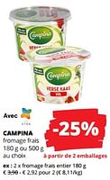 Promotions Fromage frais entier - Campina - Valide de 12/09/2024 à 25/09/2024 chez Spar (Colruytgroup)