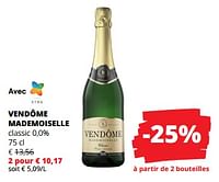 Promotions Vendôme mademoiselle classic - Mousseux - Valide de 12/09/2024 à 25/09/2024 chez Spar (Colruytgroup)