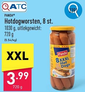 Promoties Hotdogworsten - Panda - Geldig van 23/09/2024 tot 29/09/2024 bij Aldi