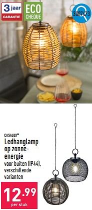 Promoties Ledhanglamp op zonneenergie - Casalux - Geldig van 23/09/2024 tot 29/09/2024 bij Aldi