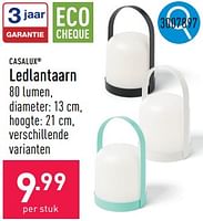 Promoties Ledlantaarn - Casalux - Geldig van 23/09/2024 tot 29/09/2024 bij Aldi