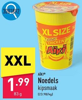 Promoties Noedels kipsmaak - Aiki - Geldig van 23/09/2024 tot 29/09/2024 bij Aldi