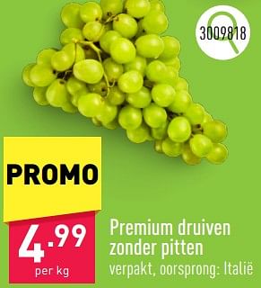 Promoties Premium druiven zonder pitten - Huismerk - Aldi - Geldig van 23/09/2024 tot 29/09/2024 bij Aldi