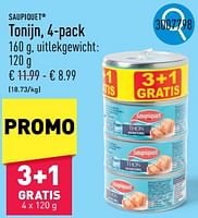 Promoties Tonijn - Saupiquet - Geldig van 23/09/2024 tot 29/09/2024 bij Aldi