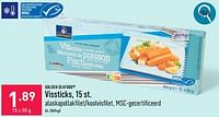 Promoties Vissticks - Golden Seafood - Geldig van 23/09/2024 tot 29/09/2024 bij Aldi