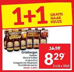 Grimbergen abdijbier blond of dubbel