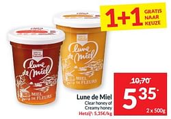 Lune de miel clear honey of creamy honey