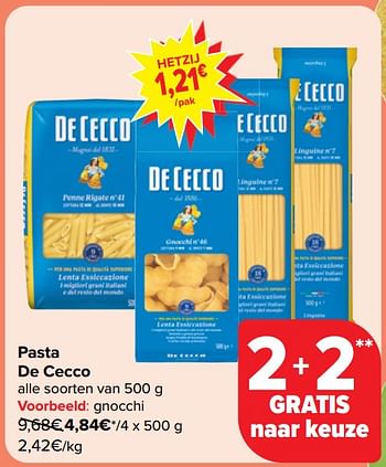 Promoties Pasta gnocchi - De Cecco - Geldig van 18/09/2024 tot 24/09/2024 bij Carrefour