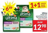 Ultima brokjes voor gesteriliseerde katten met rund, kip of zalm-Ultima