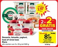 Promoties Panna cotta met rode vruchten - Rians - Geldig van 18/09/2024 tot 24/09/2024 bij Carrefour