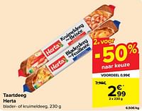 Promoties Taartdeeg herta blader- of kruimeldeeg - Herta - Geldig van 18/09/2024 tot 24/09/2024 bij Carrefour