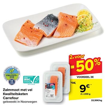 Promoties Zalmmoot met vel kwaliteitsketen carrefour - Huismerk - Carrefour  - Geldig van 18/09/2024 tot 24/09/2024 bij Carrefour