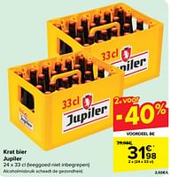 Promoties Krat bier jupiler - Jupiler - Geldig van 18/09/2024 tot 24/09/2024 bij Carrefour