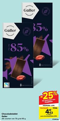 Pure-chocoladetablet 85%-Galler